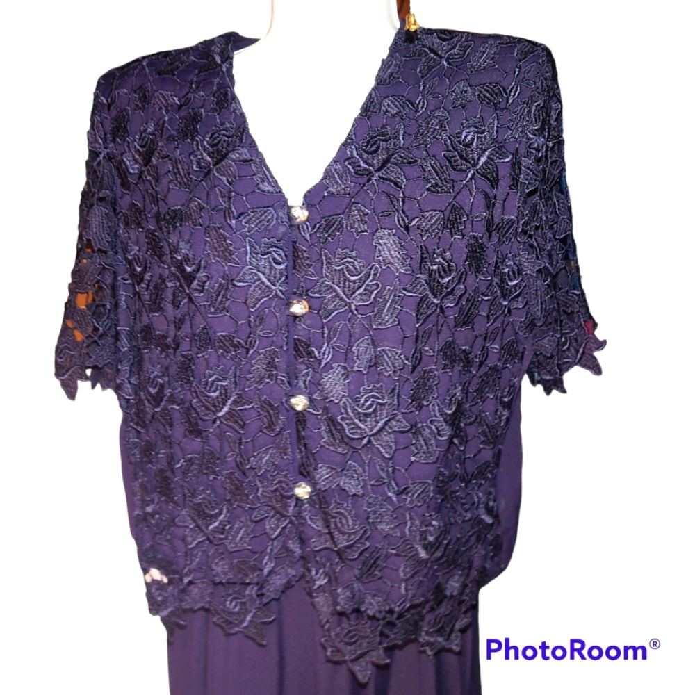 Jeffrey and Dara 2 piece navy evening pant suit.